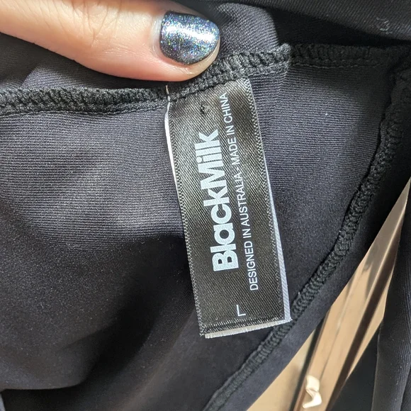 Blackmilk Matte Black Long Sleeve Peephole Top - Picture 3 of 3